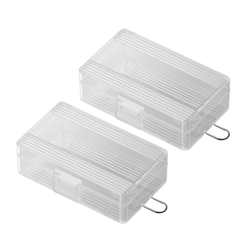 Clear Battery Storage Case for 2pc 21700 Batteries Container Protect Your Batteries, Prevent Short Circuit and Dust