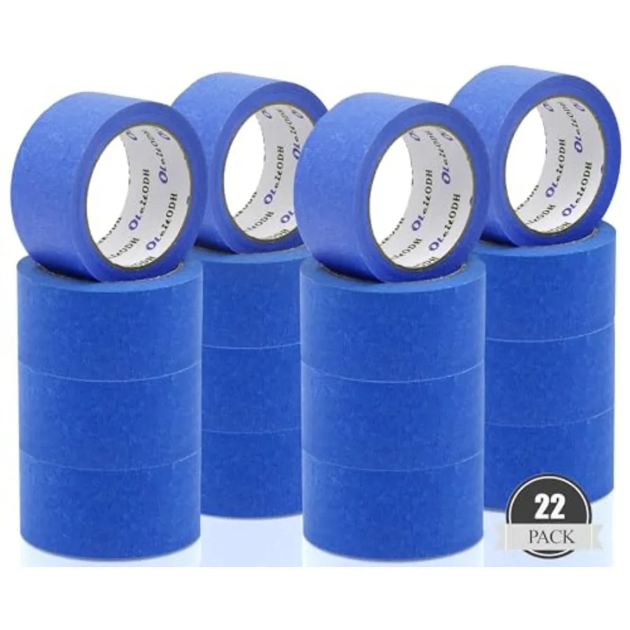 

22 Rolls Blue Painters Tape Bulk 2 inch x 55 Yards, Painters Masking Tape No Residue Wall Painting Tape Artist Tape Trim Edge F