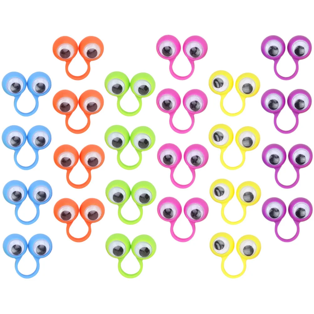 24 Pcs Big Eyes Ring Fidgets Hand Puppet Yip Finger Kid Gifts Small Toys for Kids Prizes Child