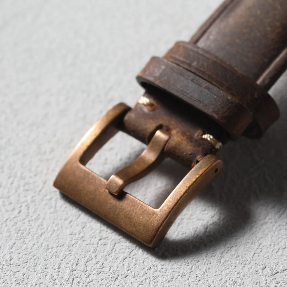 QTB 18MM 20MM Bronze Oxidation Buckle Retro Pure Copper Watch Accessories High End Oxidized Bronze Clasp for Watchmaking