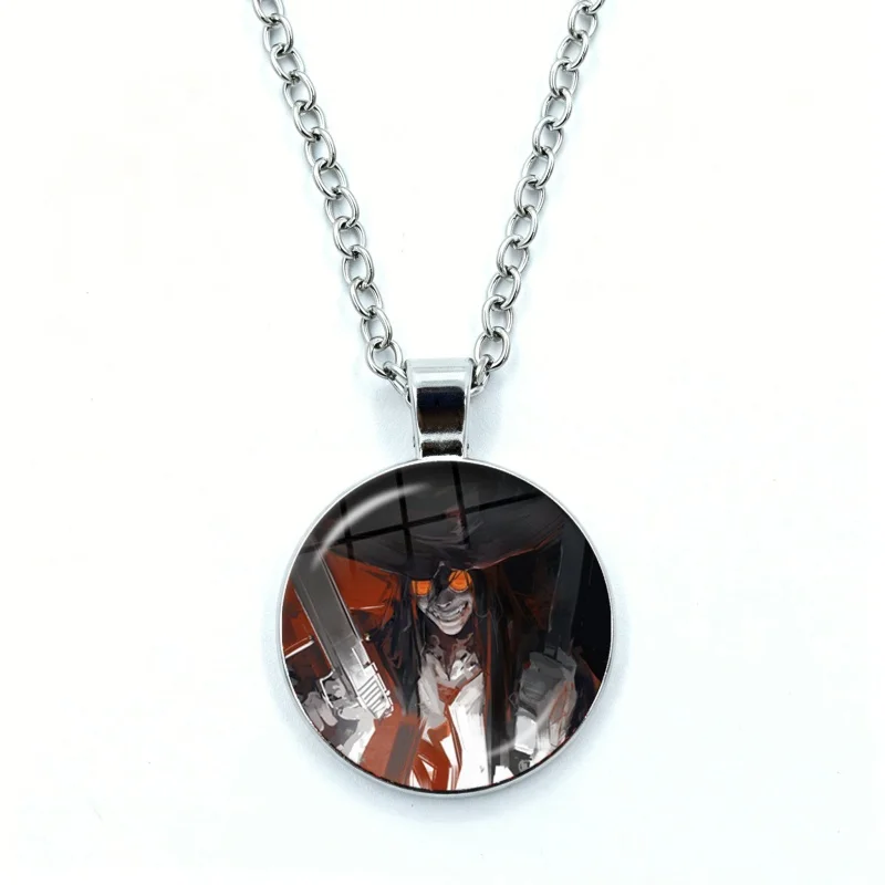 Anime Hellsing Ultimate Necklace for Women Jewelry Cabochon Glass Pendant Fashion Statement Crystal Necklace Wholesale