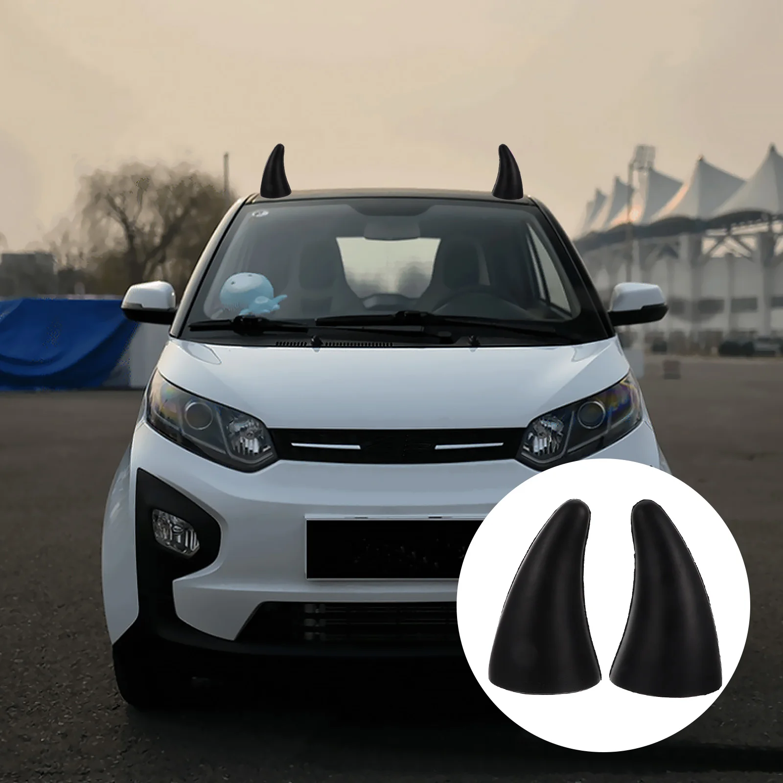 

Anti-collision Stickers Car Horns Roof Decoration 3D Bumper Hood Halloween Accessories