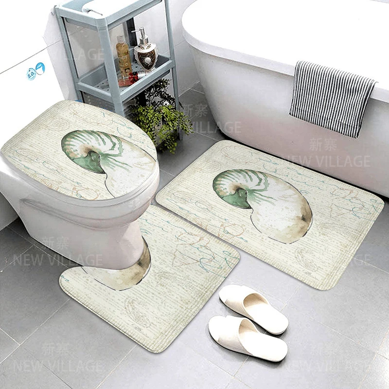 Non slip shower mat bathroom carpet shower mat decorative water absorbing mat bathtub bathroom carpet underwater world print