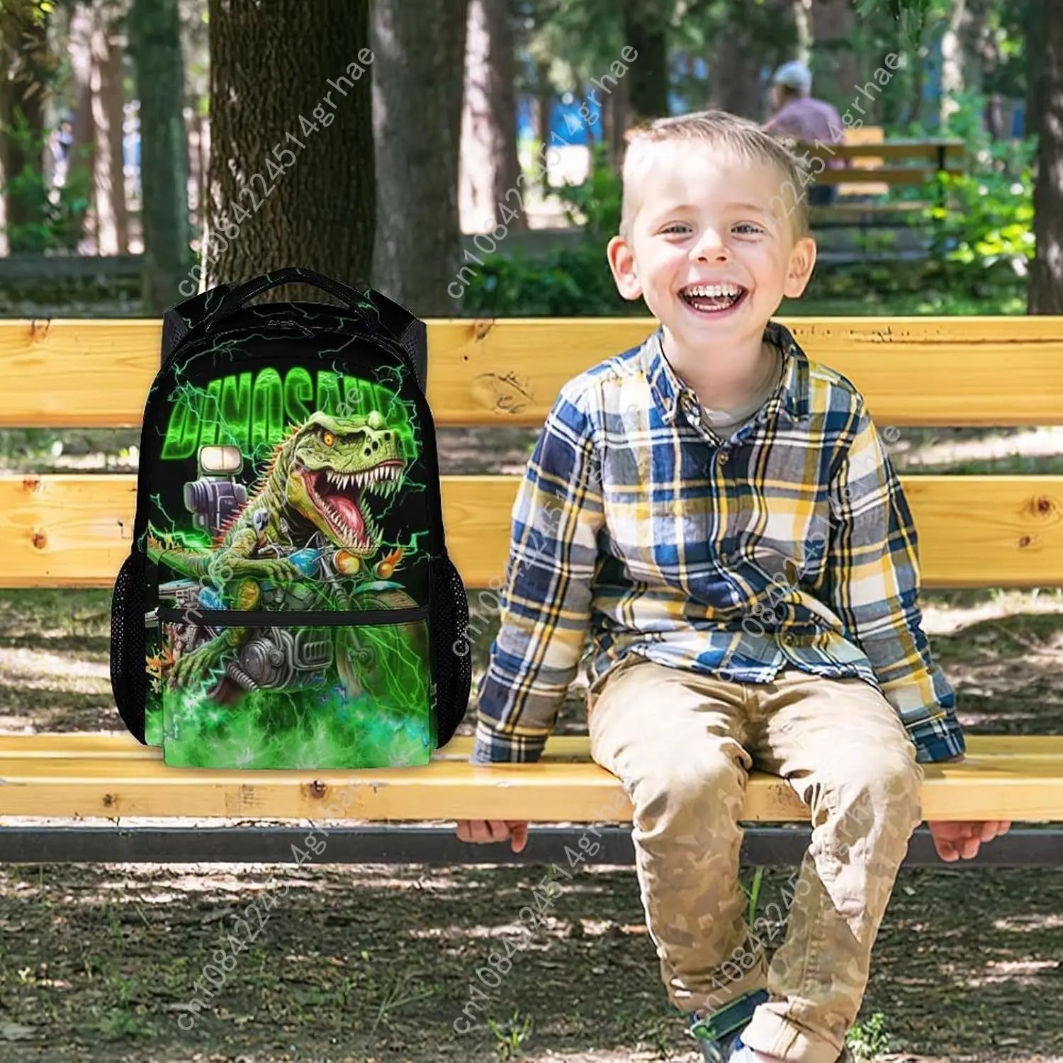 Backpack Dinosaur Backpacks 17 Inch Toddler School Bag Motorcycle Bookbags for Elementary School