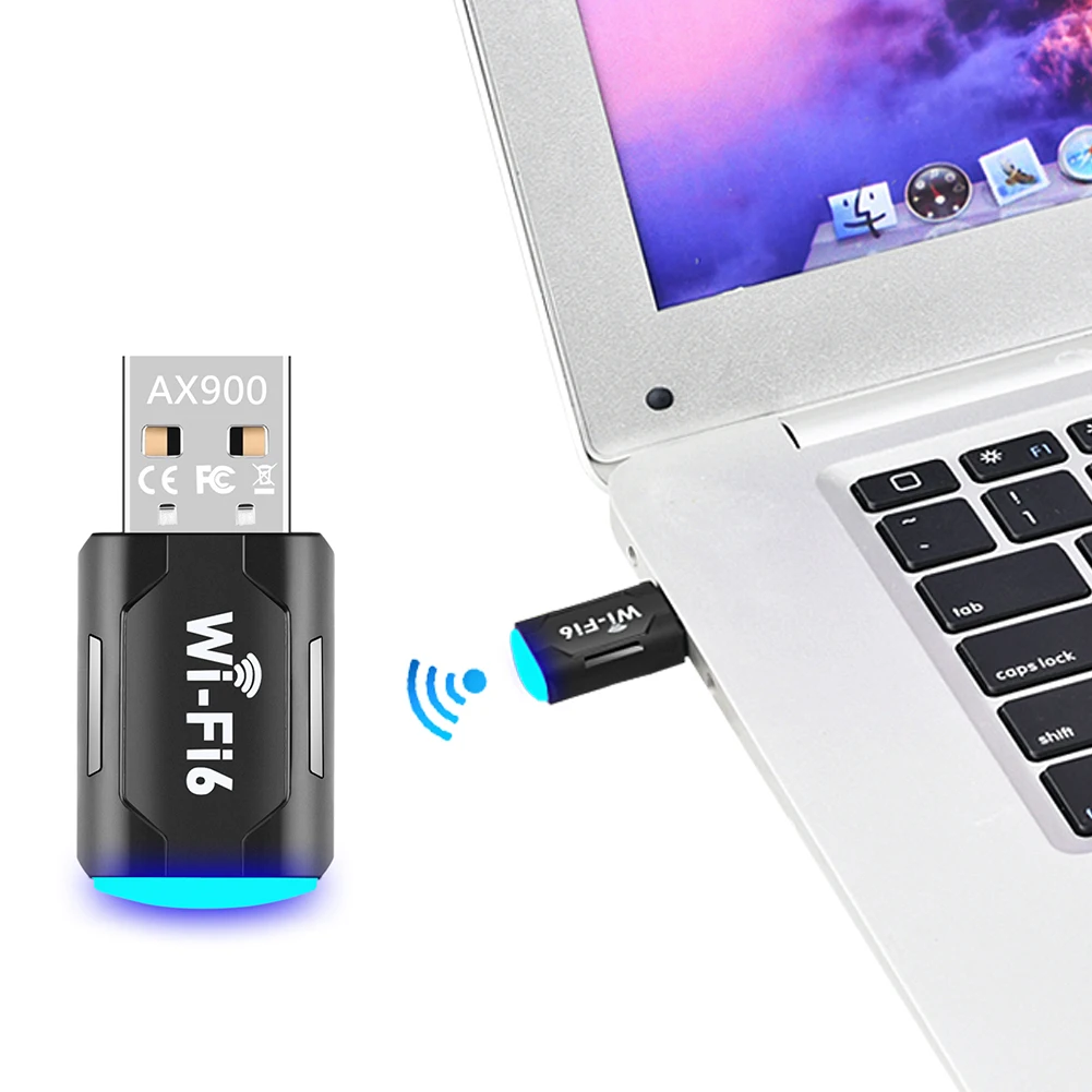 

WiFi6 Smart Network Card Dual-Band Driver-Free Wireless Network Card 900Mbps USB Network Card 2.4G&5GHz for PC Computer