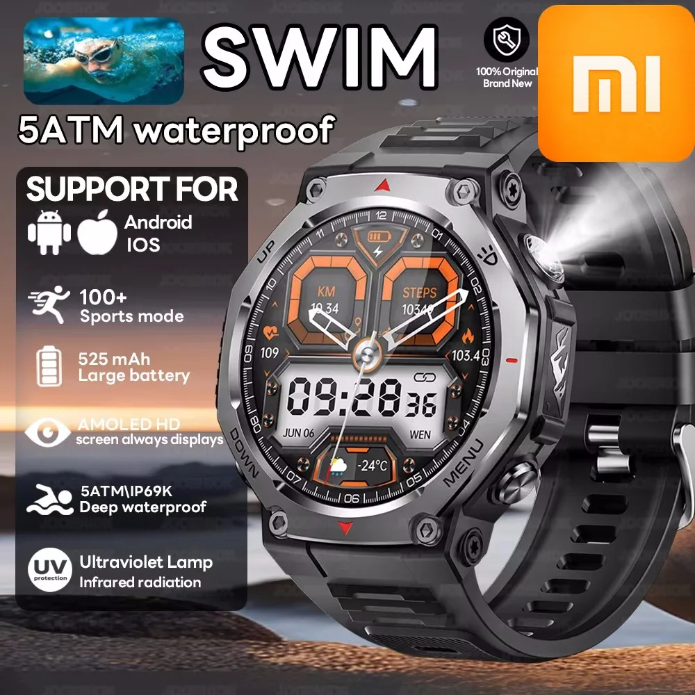 

Xiaomi T-Rex 3, спортивные умные часы для мужчин, 1,43 дюйма, 10 АТМ, водонепроницаемые, 525 мАч, аккумулятор, GPS, спортивные Bluetooth-вызовы, умные часы для мужчин