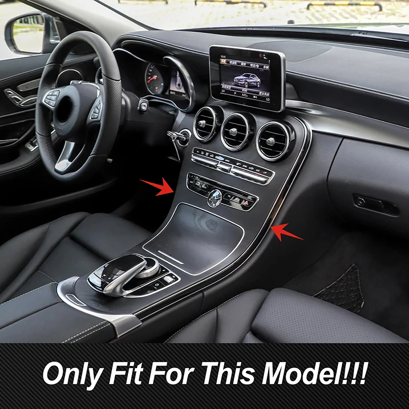 Control Gear Shift Panel Cover Carbon Pattern Frame Trim For Mercedes Benz C GLC Class W205 X253 2016-18 Interior Car Accessory