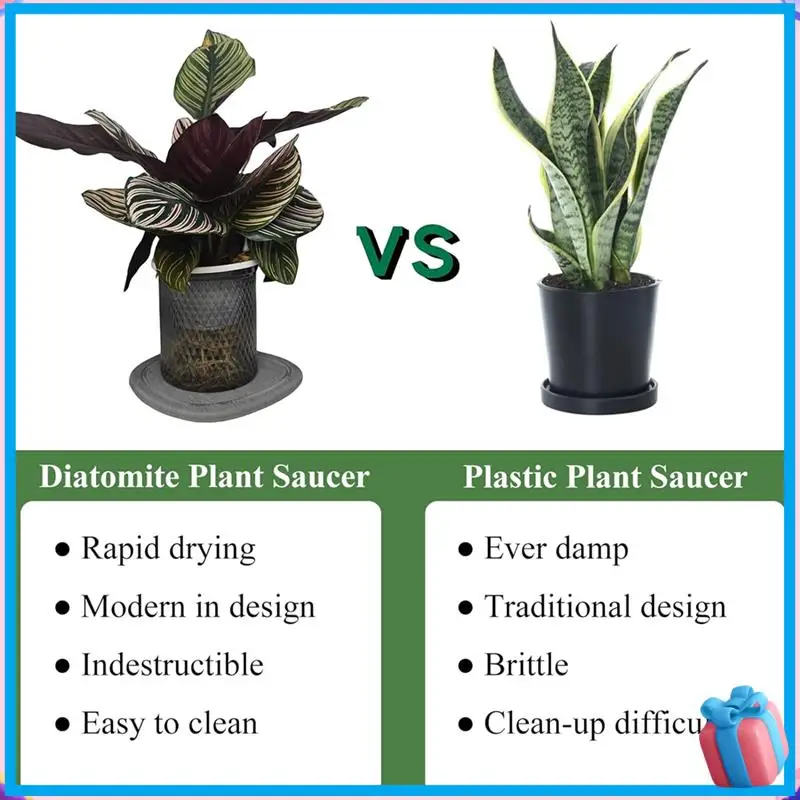 

Discount-2PCS Plant Saucer, Quick Drying Plant Tray ,Diatomaceous Earth Plant Water Catcher Tray For Indoors & Outdoors