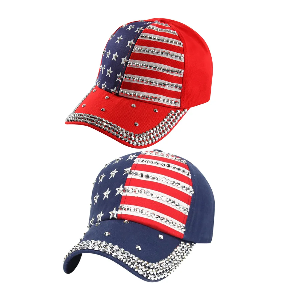 2 Pcs American Flag Hat Adults Caps Independence Day Baseball 4th of July Mens Accessories for Truck Women Design