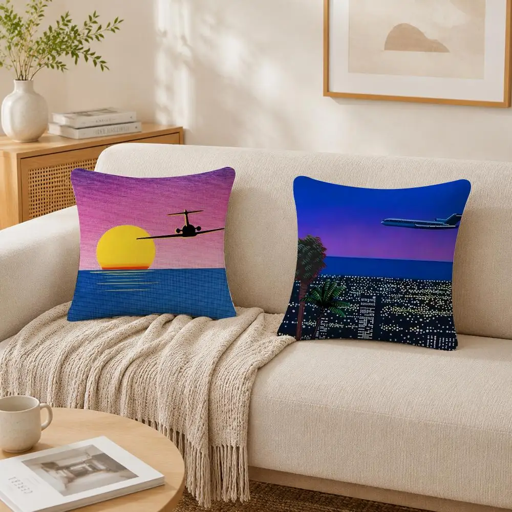 Pretty Art H-Hiroshi Nagai Cushion Cover Plush Decorative Pillow Case With Hidden Zipper Cutecore Room Decor For Home