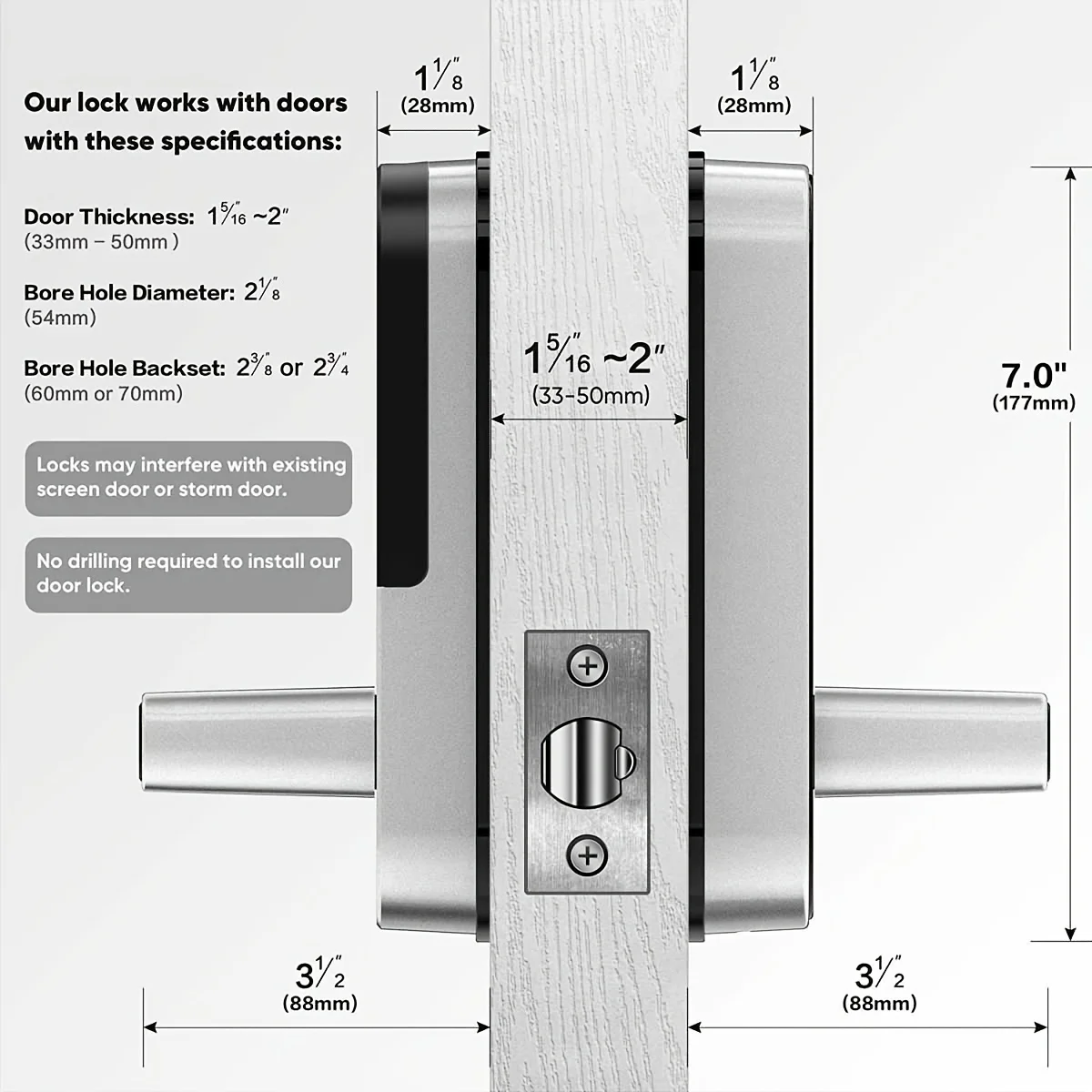 Smart Fingerprint Door Lock App Remote Control Keyless WIFI Digital Touchscreen Lock NFC IP67 Waterproof with 2 IC Cards