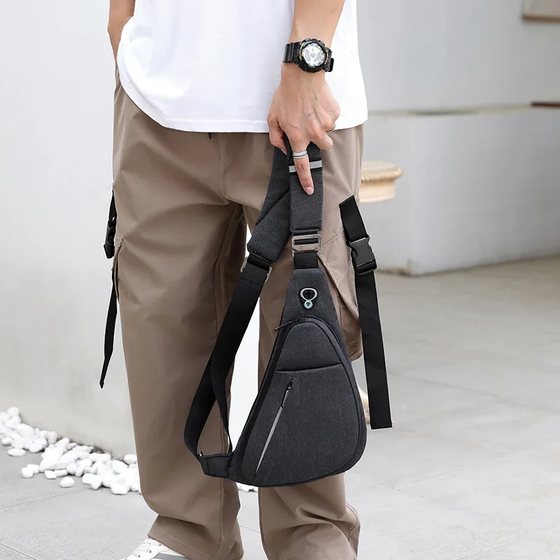 Men Fashion Sling Bag Slim Waterproof Shoulder Backpack For Travel Hiking Anti-Thief Crossbody Chest Daypack Personal Pocket Bag