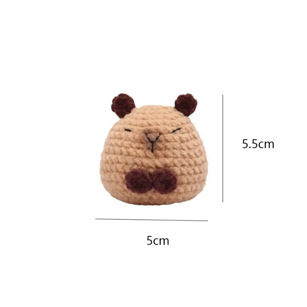 Cute Handmade Capybara Bag Pendant Crochet Cartoon Knitted Doll Keychains Hanging Decoration Handbag Decor Gifts