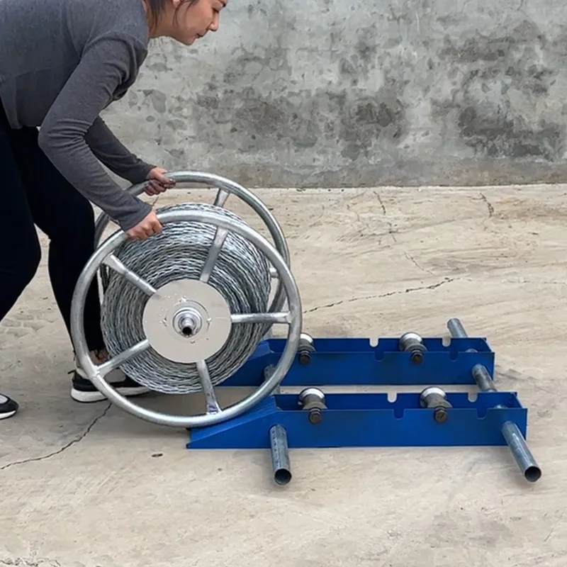 The four-wheel steel wire laying rack is lightweight, portable, adjustable, and easy to use