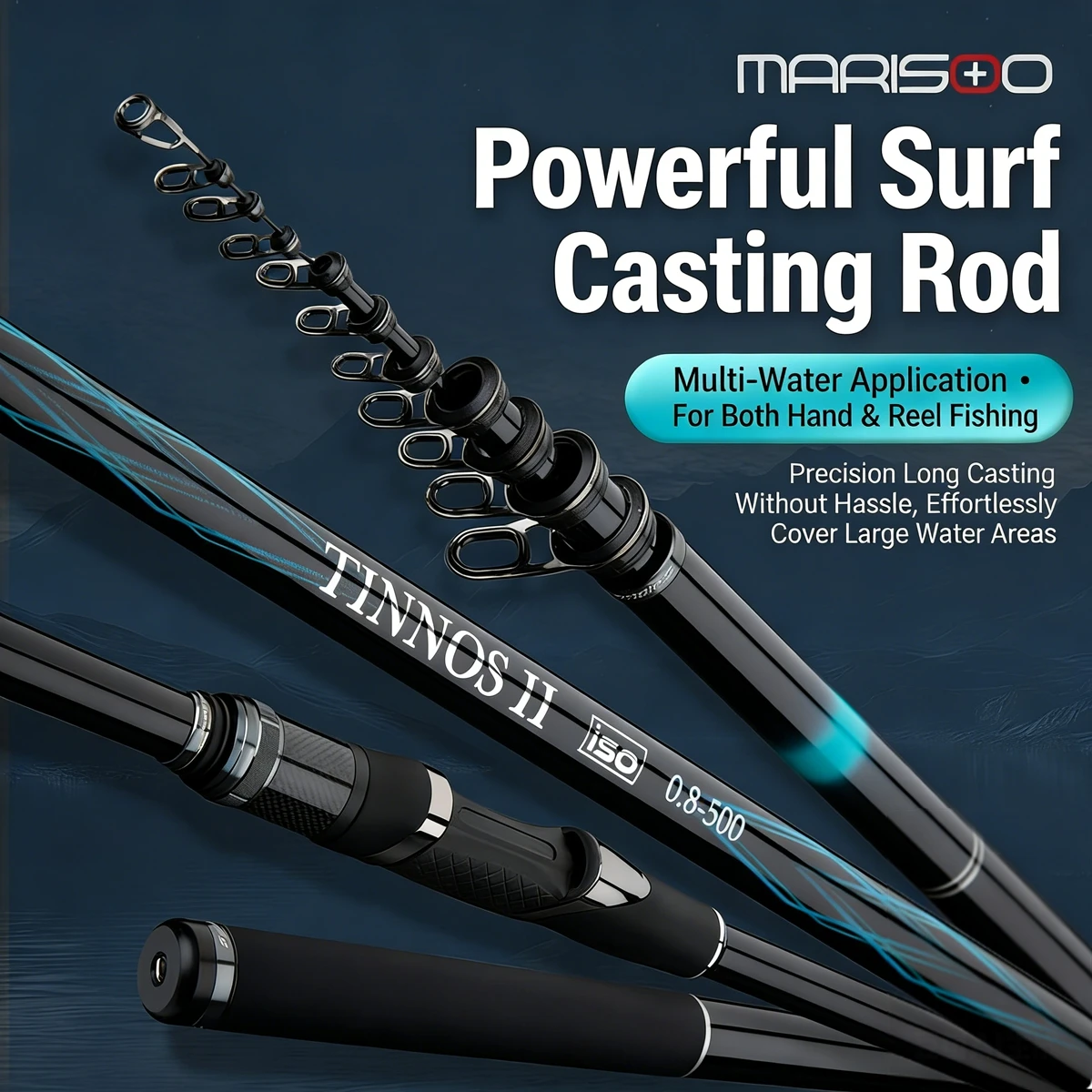 MARISOO TINNOS II 30T+36T High Carbon Hard Fishing Rod, Hand & Sea Dual Use Rock Fishing Rod for Black Bream & Red Sea Bream