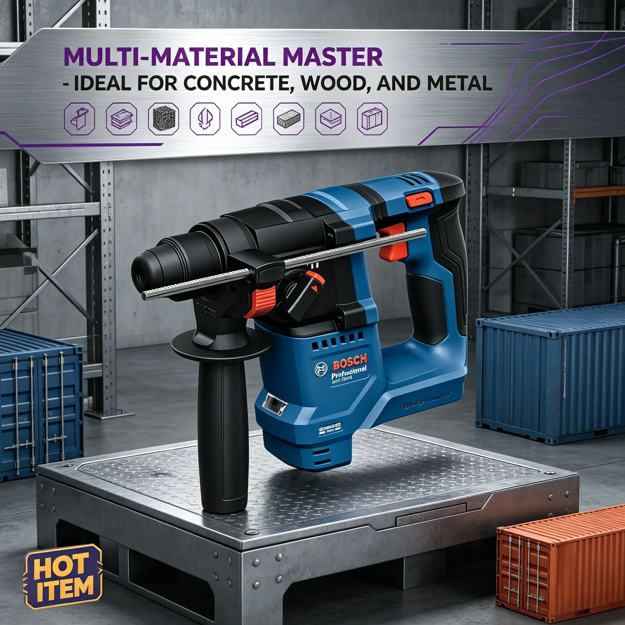 Bosch GBH 18V-18 18V Brushless Cordless Rotary Hammer, 1.5J SDS PLUS Professional Impact Drill Hammer Power Tool view 5