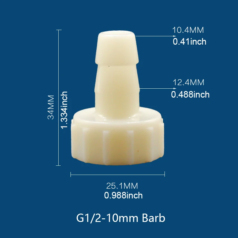 5PCS Garden Irrigation System ABS Plastic Hose Connectors -G1/2 & G3/4" Inner Thread Screw