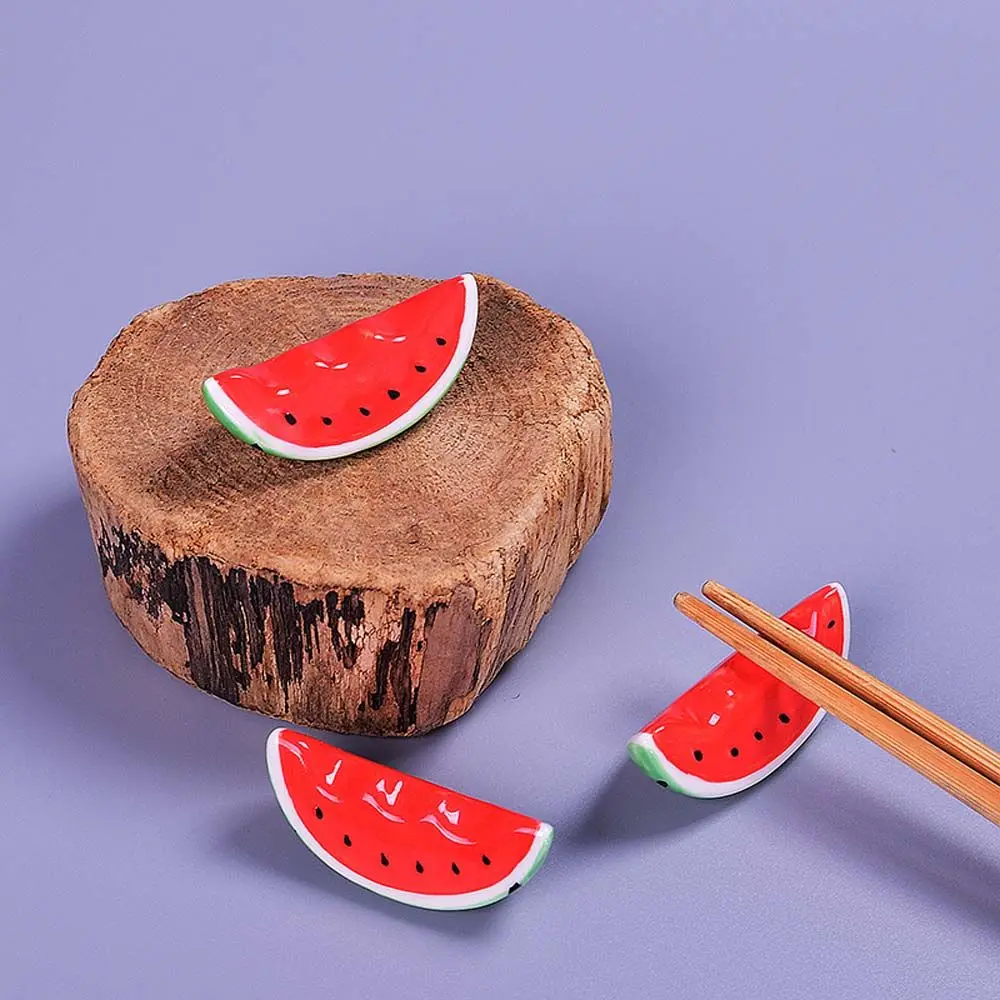 Cute Red Watermelon/Tomato Ceramic Decorative Chopsticks Holder Rack Spoon Fork Rest Kitchen Tableware