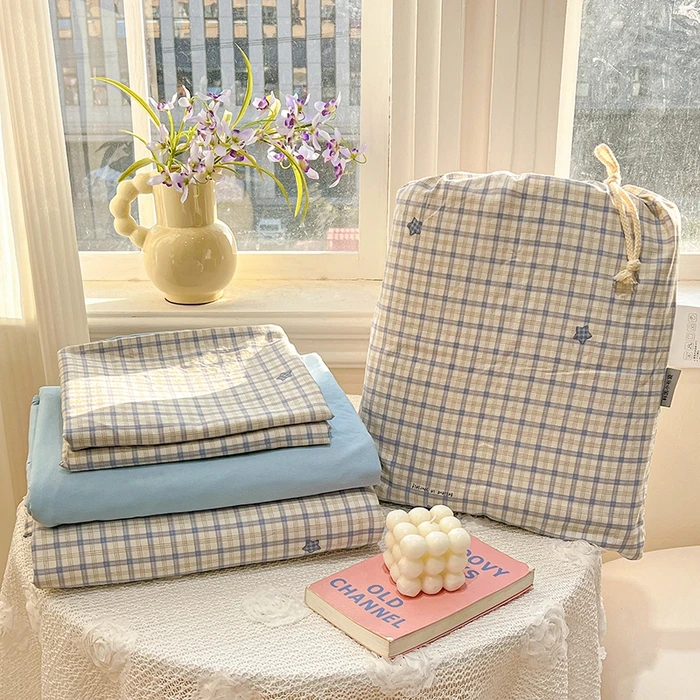 Bettwäsche-Sets im koreanischen Stil, weiches Bettlaken, Bettbezug, Kissenbezug, Polyester, Twin Queen, Bettbezug-Set in voller Größe, Spannbettlaken-Set – Detail 4