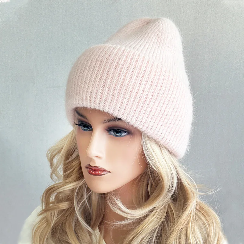 

Women Hat Winter Angora Knit Beanie Warm Soft Autumn Skiing Accessory For Outdoors Sports Holiday Hiking