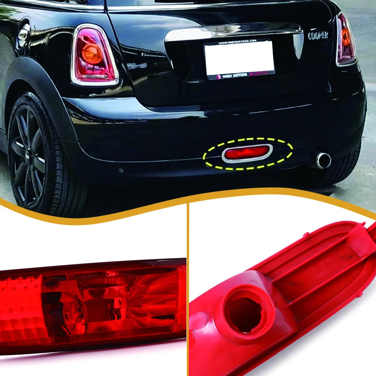 Ersatz für Rückstoßfängerleuchte für Mini Cooper R56 R57 F56 F57 2007-2017, Nebelscheinwerfer, Rückfahrleuchtenabdeckung, Blinkleuchtenverkleidung