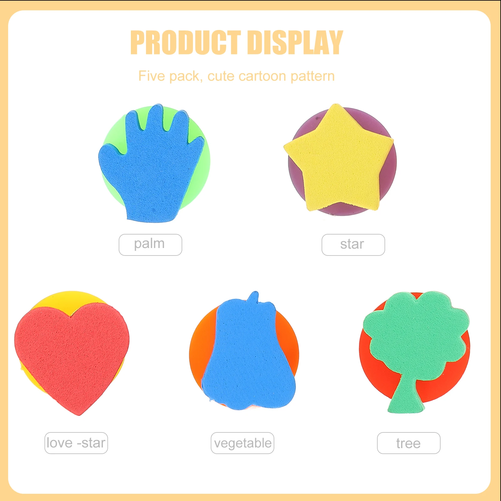 

5 Pcs Drawing Tool Sponge Brush Toddler Sponges Toddlers Plastic Kids Paint Stamp
