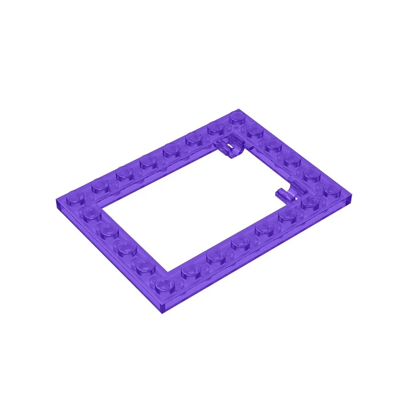 Gobricks GDS-845  Plate, Modified 6 x 8 Trap Door Frame Horizontal (Long Pin Holders) compatible with lego  92107