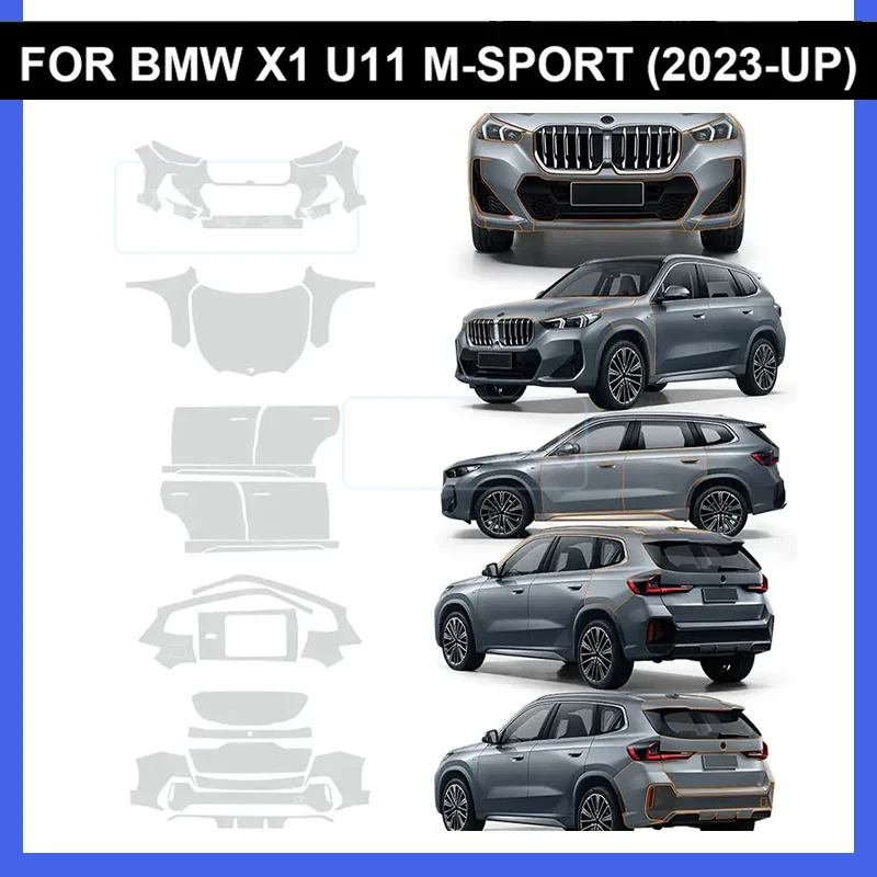 bmw-x1-u11-mスポーツ-2023年式用-プレカット-車体保護フィルム-クリアキット-アクセサリー-ppf-透明-ボディ-tpu-オリジナル