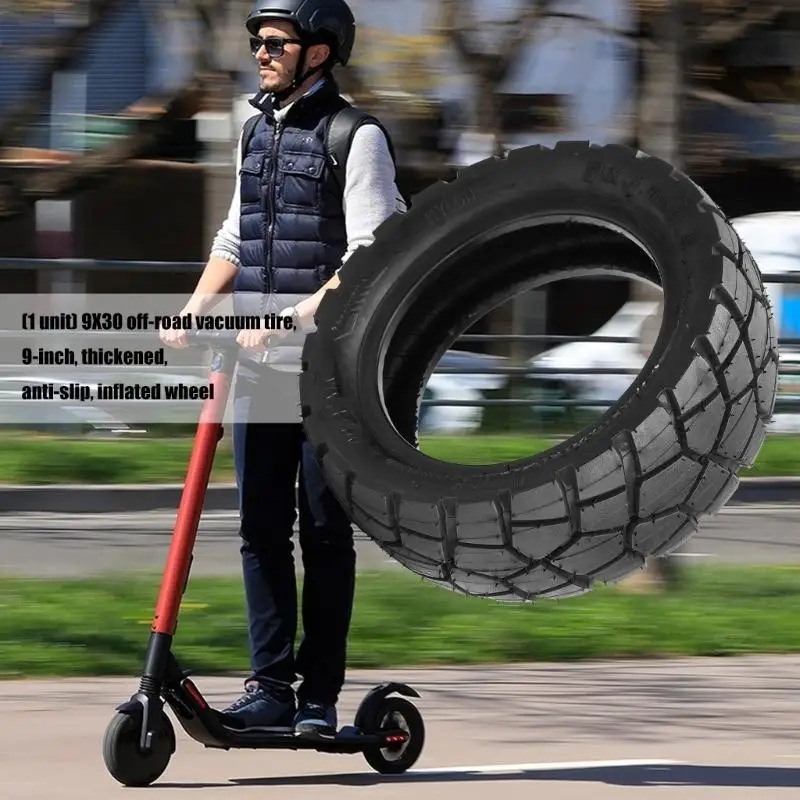Roue trottinette électrique pour enfants, remplacement pneus sous vide, arrière 9 pouces, roue en caoutchouc 69HD