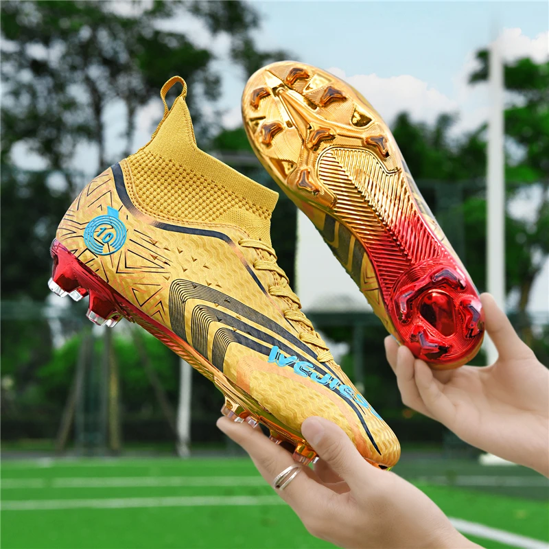 

New Professional Kid Non-Slip Football Boots Soccer Shoes Match Ankle TF Sneakers Boys Comfortable Sports Shoes Unisex