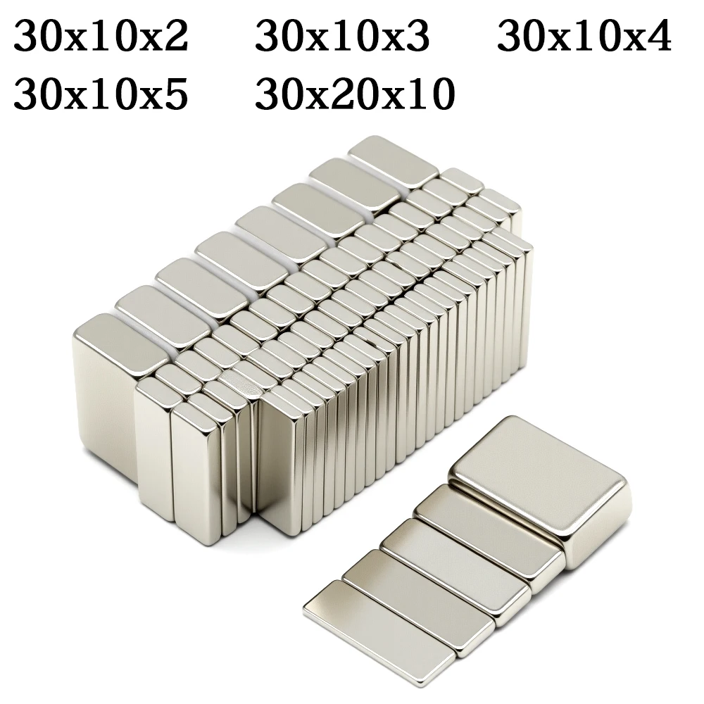 Hochfester Block N35 Neodym-Magnet NdFeB Permanenter Leistungsstarker Kühlschrankmagnet Imanes 30x10x2 30x10x3 30x10x4 30x10x5mm – Detail 1