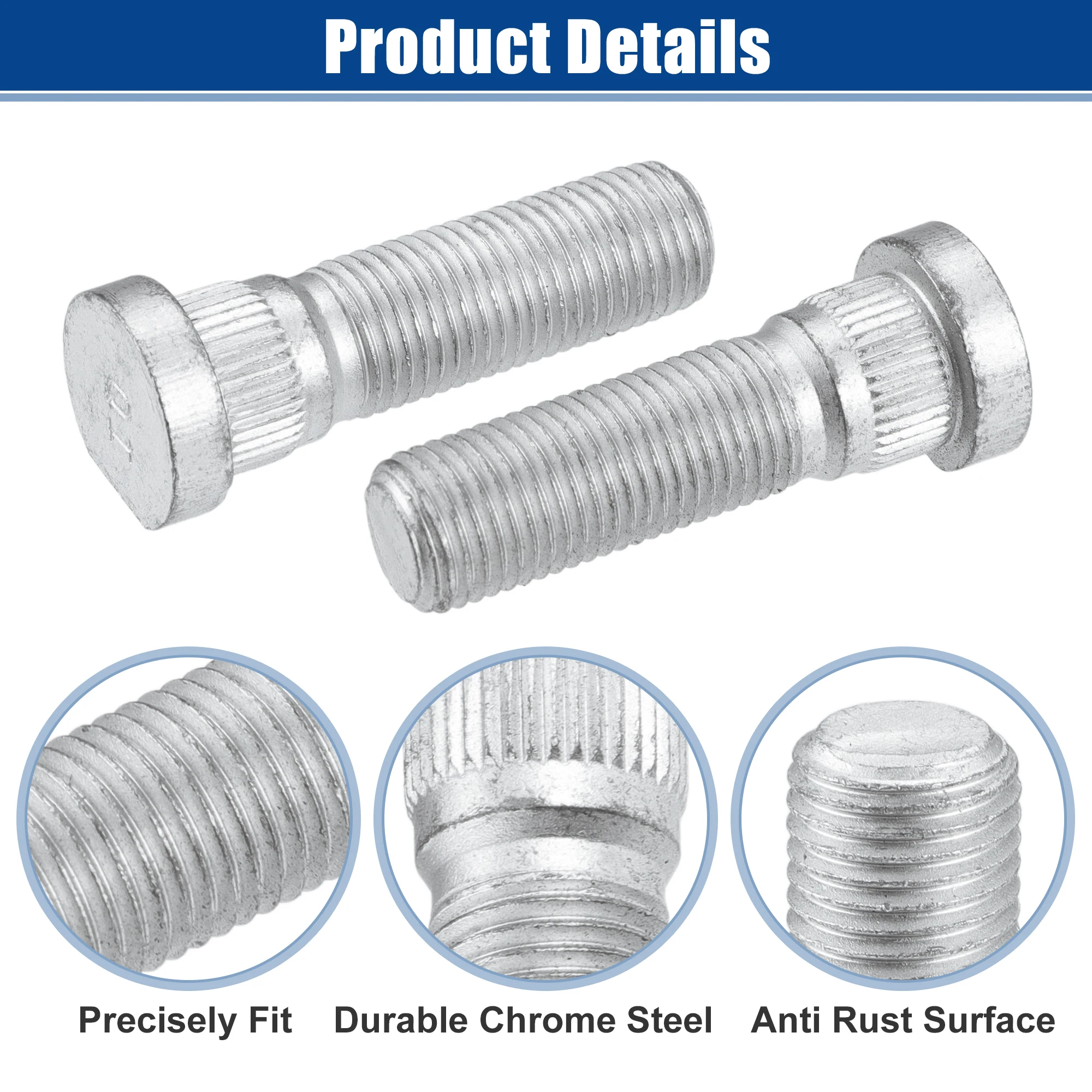 UXCELL 5pcs M14x1.5 Car Wheel Lug Bolts Steel Stud for Dodge Challenger 2008-2021 for Chrysler 300 2005-2021 No.6507915AA