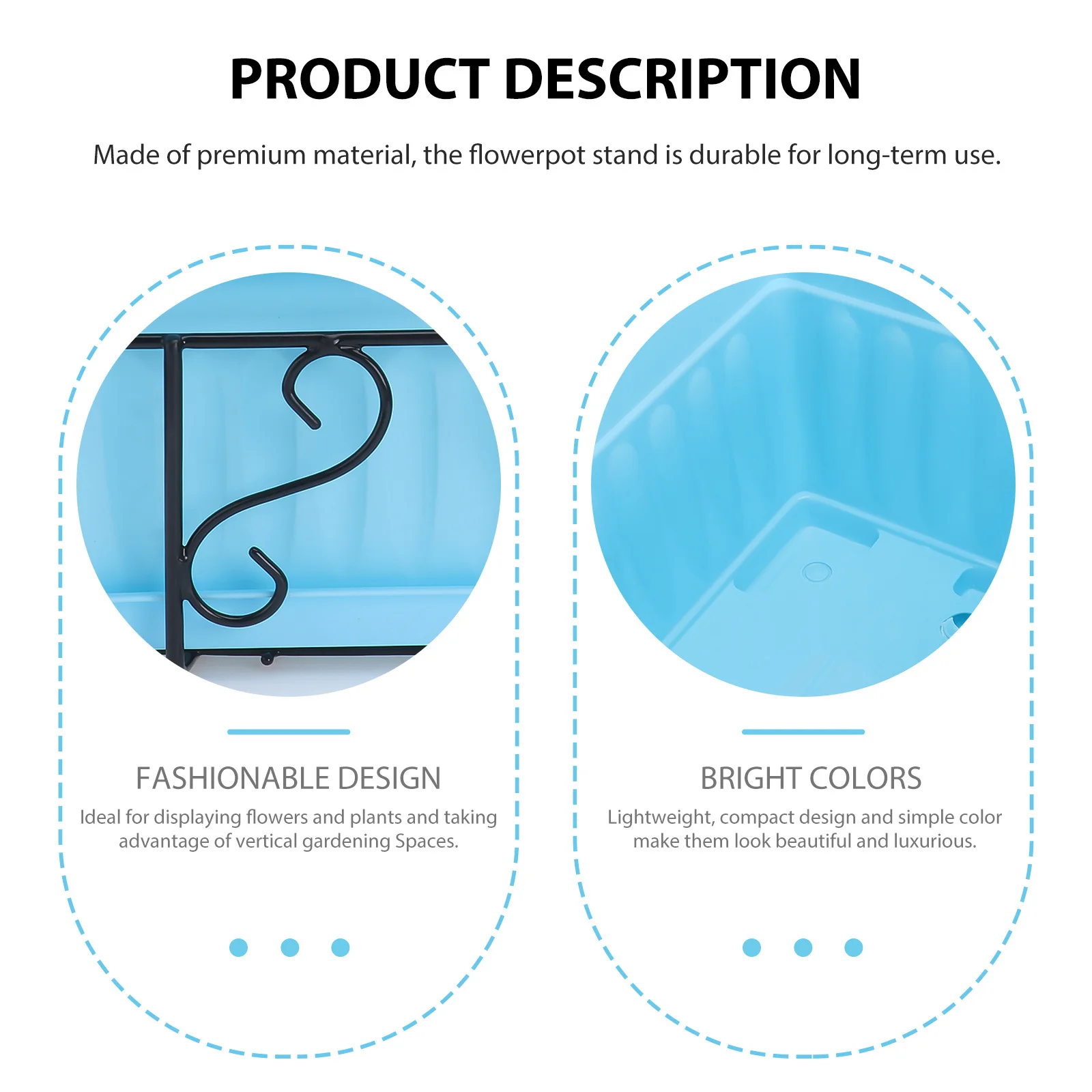 

1Set Hanging Flowerpot Rack Premium Rectangular Flowerpot Tray Rustproof Plant Stand for Balcony Garden Living Room Decoration