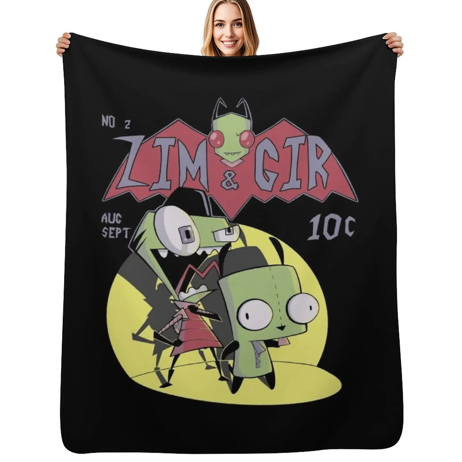 Zim and Gir Throw Blanket Versatile Cozy Throw Blanket for All Occasions