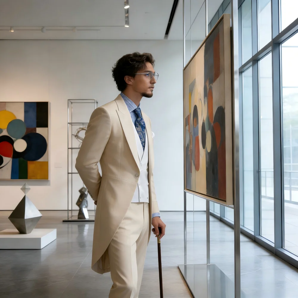 

Men's Formal Terno Fino Adjusted Smoking Suit 3-Piece Blazer Jacket Vest Pants Wedding Groomsmen's Suit Negocios Traje