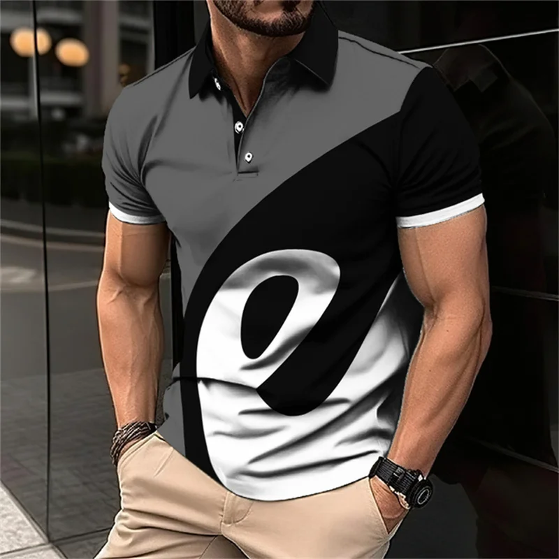 

New Summer Hip Hop Street Personalized Men's Polo Shirt Fashionable Business Leisure Trendy Clothing Breathable Polo Collar Top