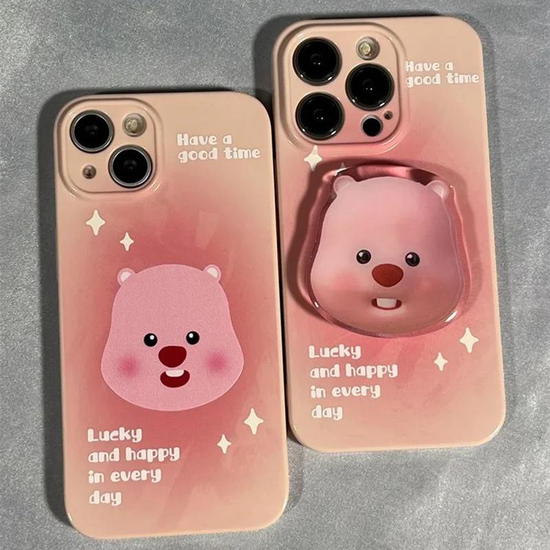 Cartoon Cute Zanmang Loopy Iphone Case 15 14 13 12 Pro Max Sweet Girl Heart Anti Drop Shockproof Phone Case Girl Birthday Gifts