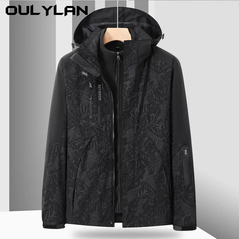 Oulylan Outdoor Men Jacket Climbing Wear Windproof and Waterproof Keep Warm Against The Cold Detachable Mountain Climbing