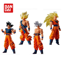 IN Stock Original Bandai HG Dragon Ball Super Saiyan 3 Silver Hair Son Goku Gashapon Toys Q Version Anime Figure Model Toys