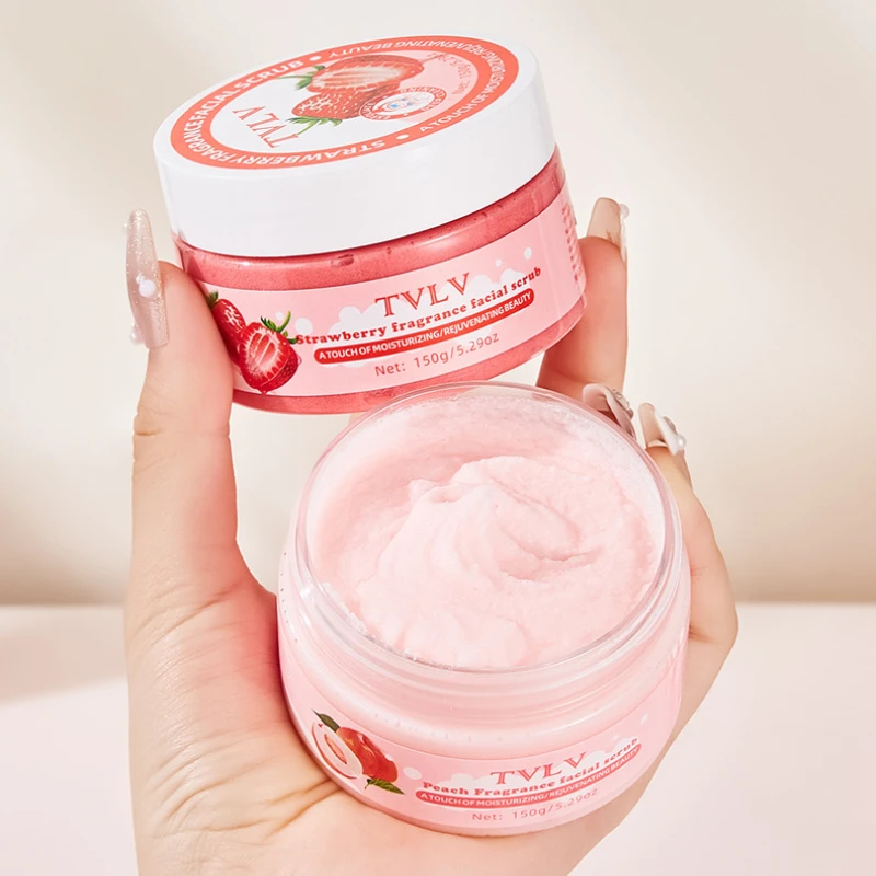 Facial Scrub Cleansing Exfoliating Cream Peach Strawberry Fragrance Body Scrub Moisturizing Nourishing Exfoliator Massage Cream