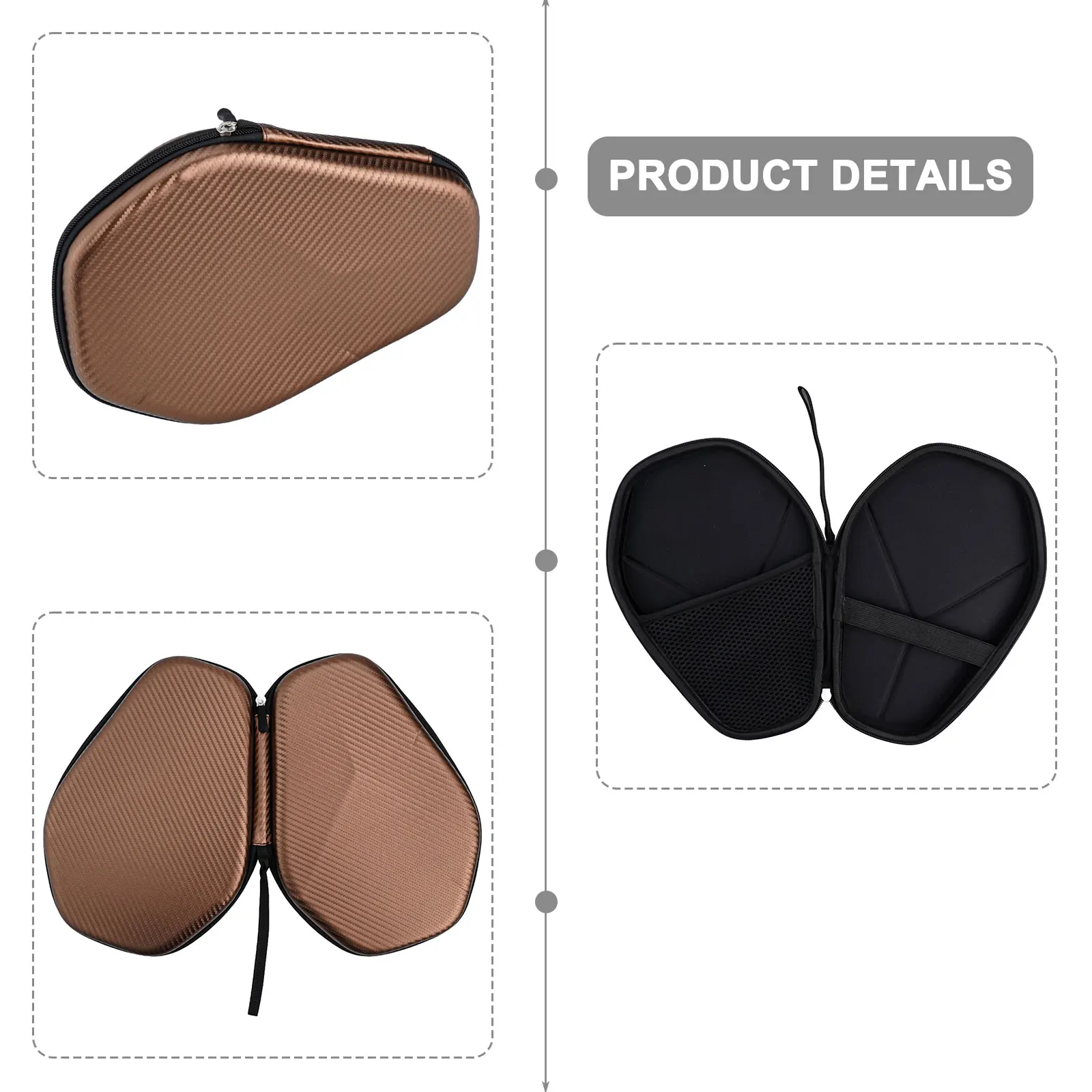 حقيبة مضرب تنس الطاولة لتخزين مجداف بينج بونج مع حماية مقاومة للماء وحزام يد محمول لسهولة الحمل #4