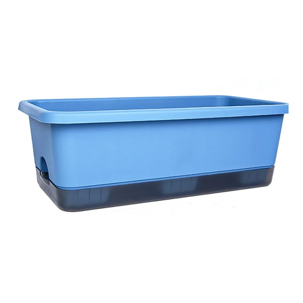 

Rectangular Self Watering Planter with Drain Hole Plastic Planter Flower Pot Breathable Deepened Widened Flower Trough