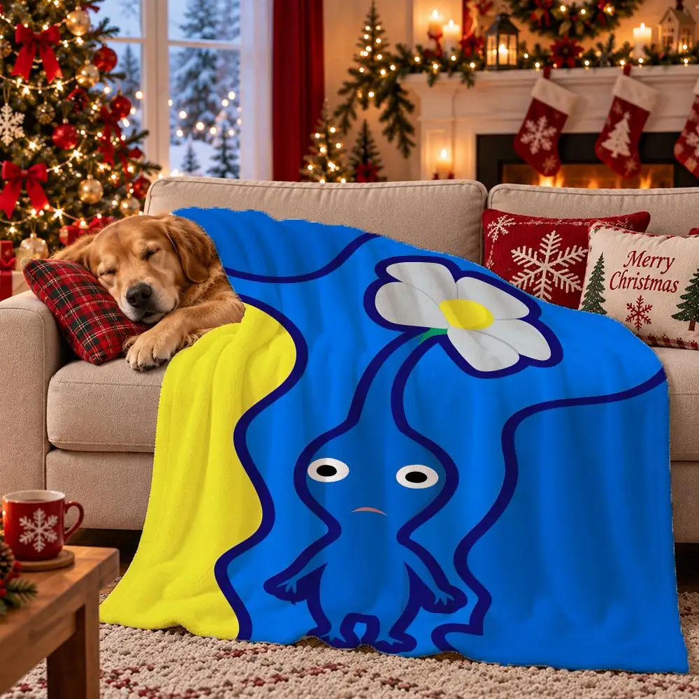 Game Pikmin Throw Flannel Pet Blanket Cover Warm Soft Multifunctional Throw Universal  Bedsqread Holiday Gifts