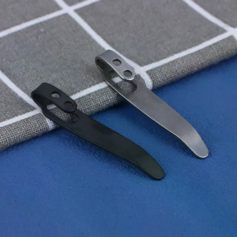 

1Set 420 Stainless Steel Material Knife Back Clip With 3pcs M2.5 Screws Pocket Waist Clamps For Knives DIY Make Accessories