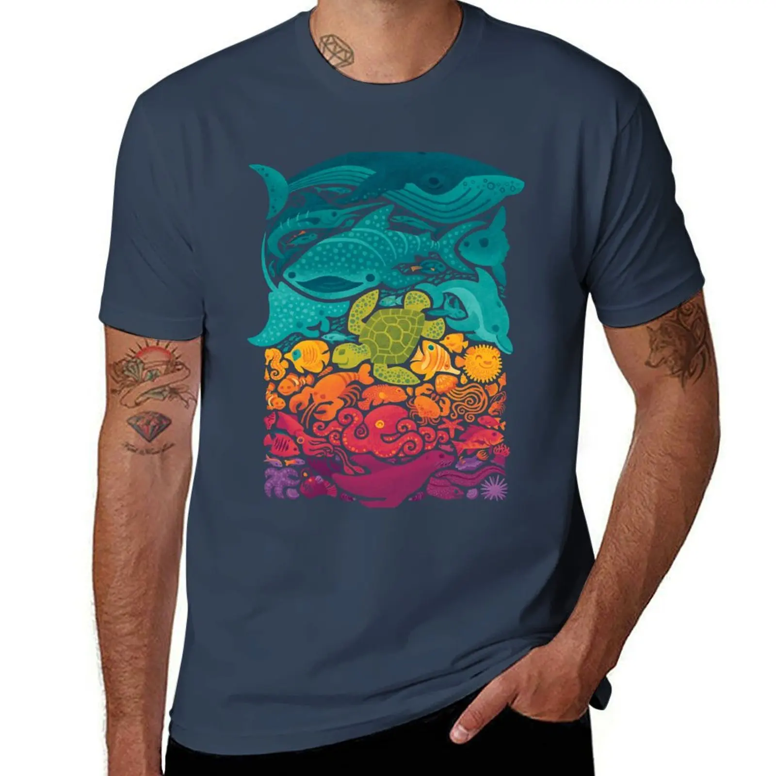 

Aquatic Spectrum T-Shirt basketball graphic tees blacks cheap stuff customs design your own slim fit t shirts for men