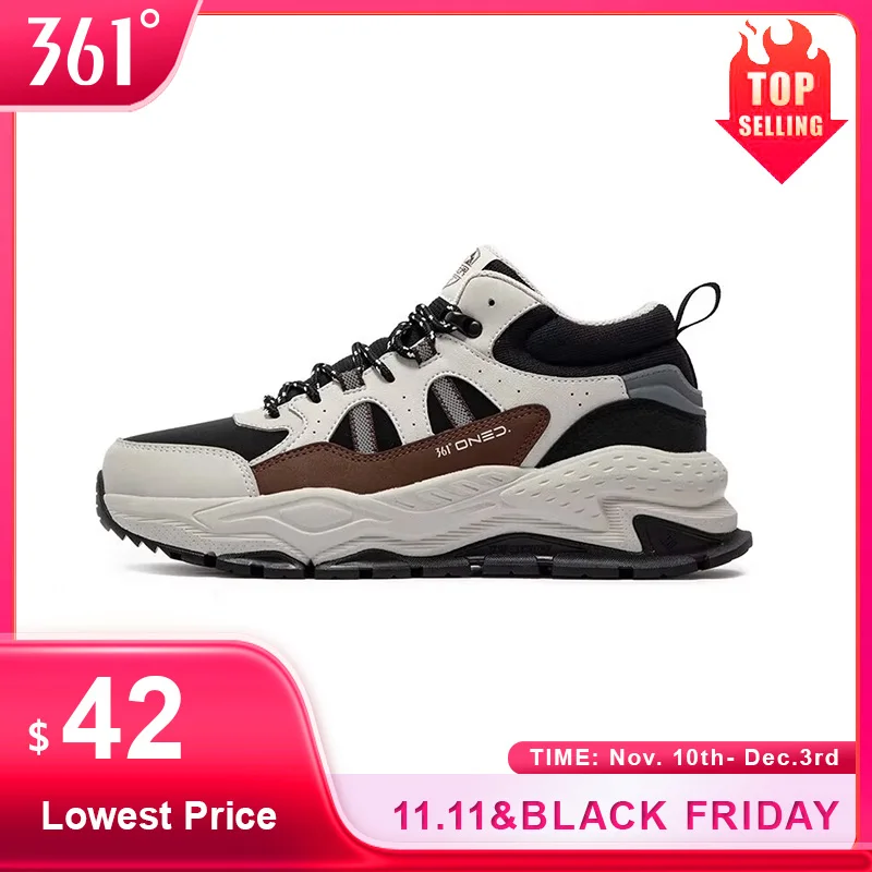 

361 Degrees Men Casual Shoes New Retro Plush Thick-soled Autumn and Winter Warm Non-slip Classic Cotton Male Sneakers 672446705A