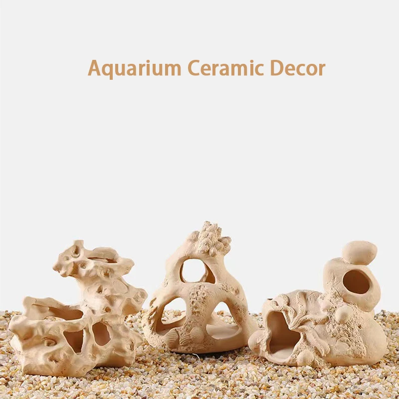 Aquarium Decoration Pottery Scorpion House Canister Fish Tank Ceramic Fish Shrimps Shelter House Simulation Stone Decor