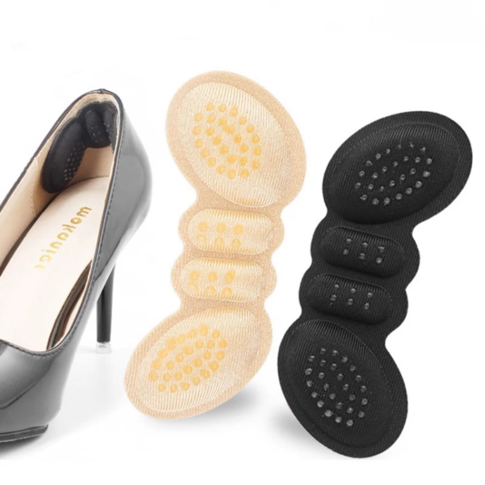 4Pairs Soft Sponge Heel Pads for Shoes Too Big Reduce Size Filler 2Pairs Gel Heel Protector Stickers for High Heels Pain Relief
