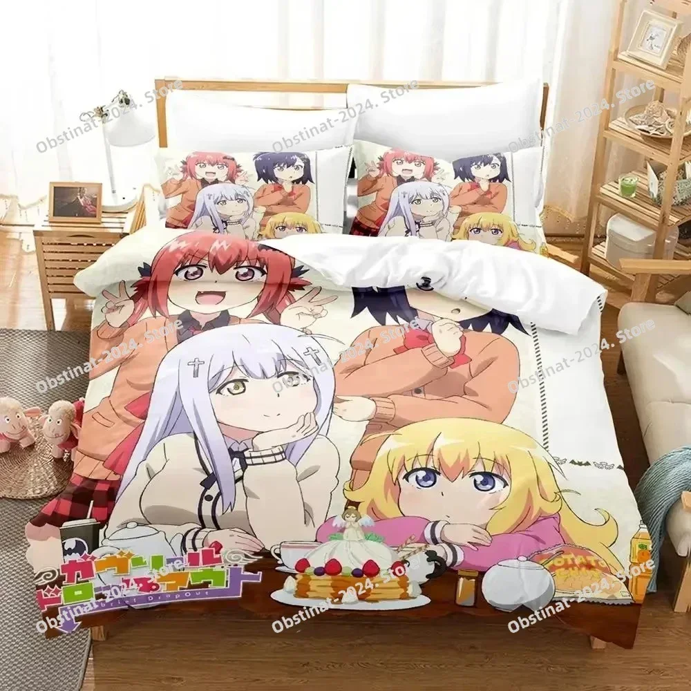 Anime Gabriel Dropout Bedding Set Printed single Comforter Quilt Bed Cover Duvet Cover Pillow Case 3 Pieces Sets Kids Adult Size