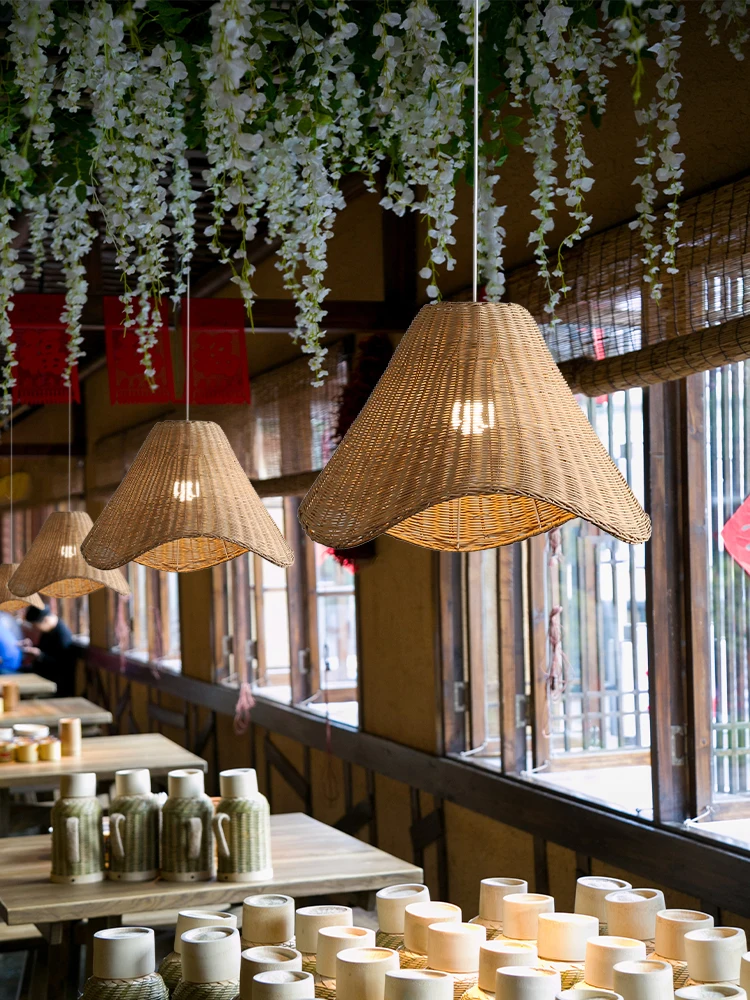 

Wabi Sabi Wind Vine Weaving Chandelier Creative Personalized Artliving Room Tea Room Homestay Bedroom Retro Hotpot Restaurant